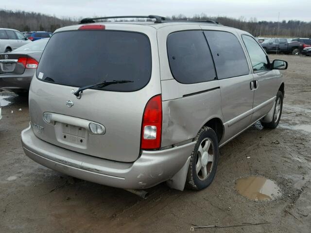 4N2ZN16T52D818381 - 2002 NISSAN QUEST SE TAN photo 4