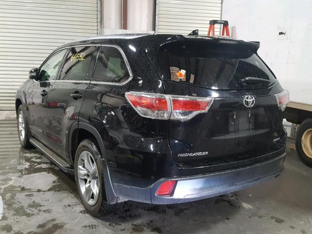 5TDYKRFH9ES012649 - 2014 TOYOTA HIGHLANDER BLACK photo 3