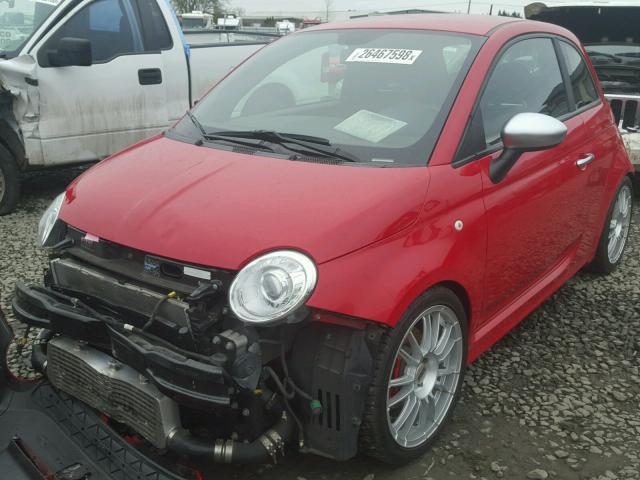 3C3CFFFH8DT620166 - 2013 FIAT 500 ABARTH RED photo 2