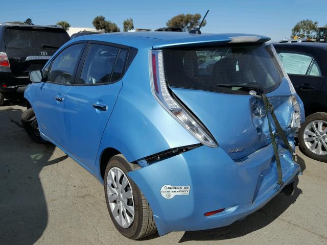 1N4AZ0CP2FC309694 - 2015 NISSAN LEAF S BLUE photo 3