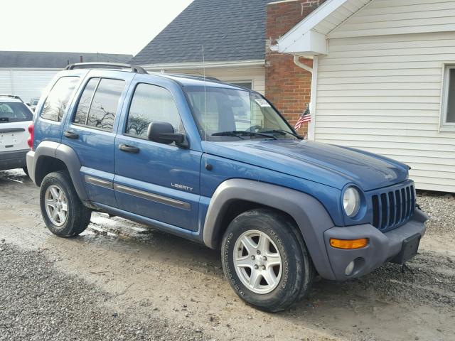 1J4GL48K44W183998 - 2004 JEEP LIBERTY SP BLUE photo 1