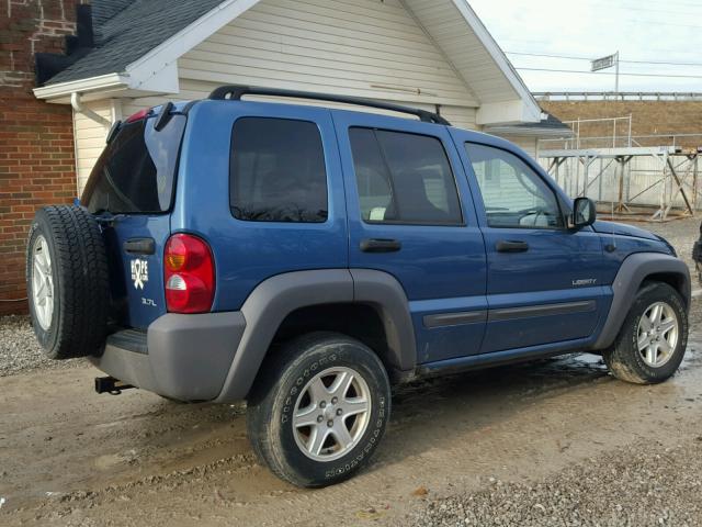 1J4GL48K44W183998 - 2004 JEEP LIBERTY SP BLUE photo 4