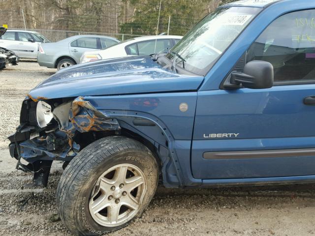 1J4GL48K44W183998 - 2004 JEEP LIBERTY SP BLUE photo 9