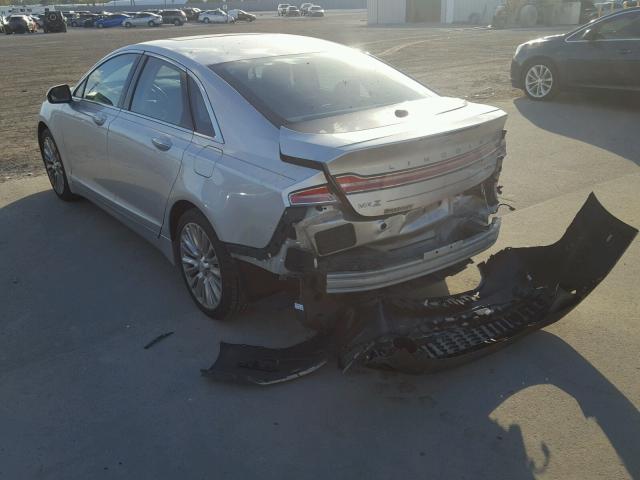 3LN6L2G95DR817838 - 2013 LINCOLN MKZ SILVER photo 3