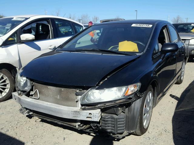 2HGFA16589H355041 - 2009 HONDA CIVIC LX BLACK photo 2