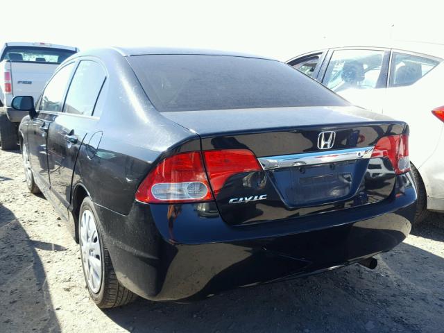 2HGFA16589H355041 - 2009 HONDA CIVIC LX BLACK photo 3