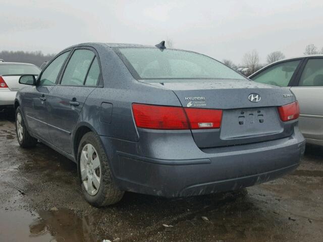 5NPET46C19H501291 - 2009 HYUNDAI SONATA GLS BLUE photo 3