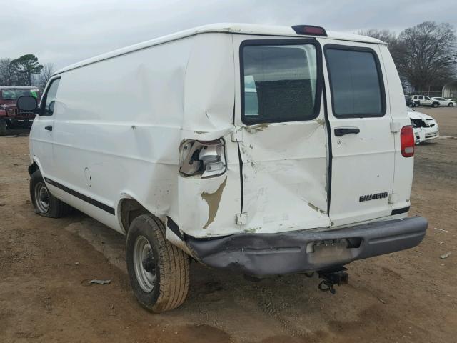 2B7HB11Y72K116045 - 2002 DODGE RAM VAN B1 WHITE photo 3