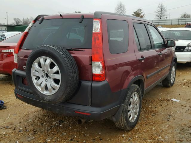 SHSRD78846U439994 - 2006 HONDA CR-V EX MAROON photo 4