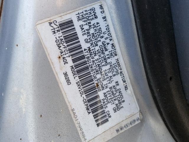 4T1BG12K6TU677488 - 1996 TOYOTA CAMRY DX BLUE photo 10