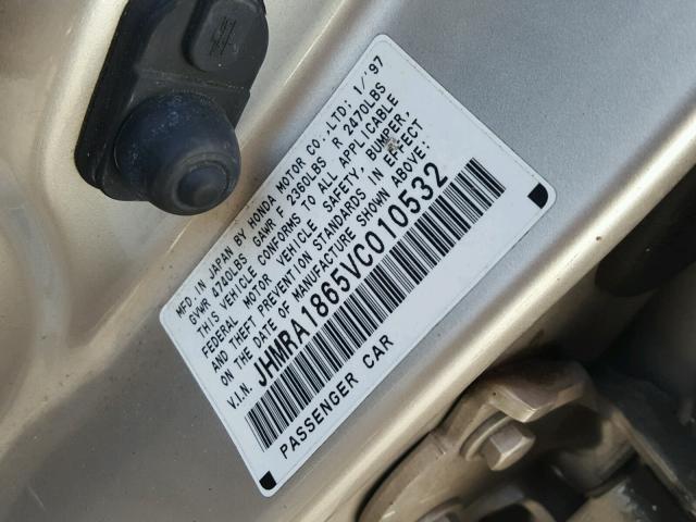 JHMRA1865VC010532 - 1997 HONDA ODYSSEY BA SILVER photo 10