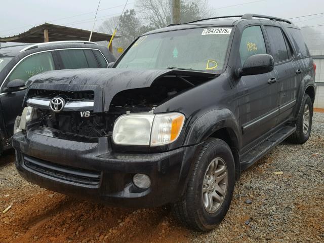 5TDZT34A36S268324 - 2006 TOYOTA SEQUOIA SR BLACK photo 2