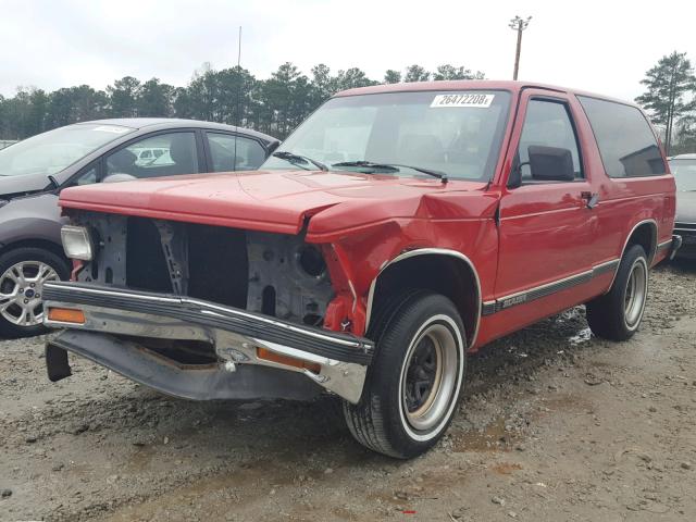 1GNCS18Z0M8220737 - 1991 CHEVROLET BLAZER S10 RED photo 2