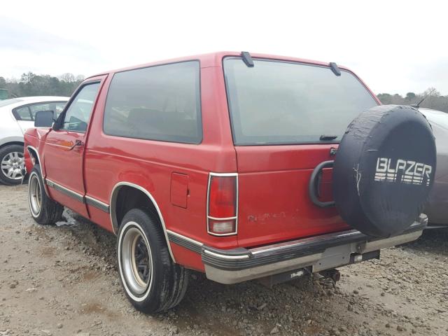 1GNCS18Z0M8220737 - 1991 CHEVROLET BLAZER S10 RED photo 3