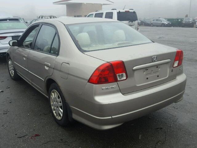 2HGES16514H504973 - 2004 HONDA CIVIC LX TAN photo 3