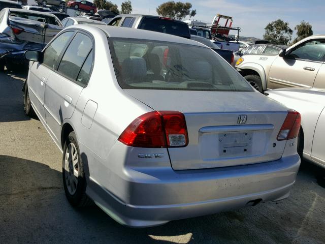 2HGES16675H542055 - 2005 HONDA CIVIC LX SILVER photo 3