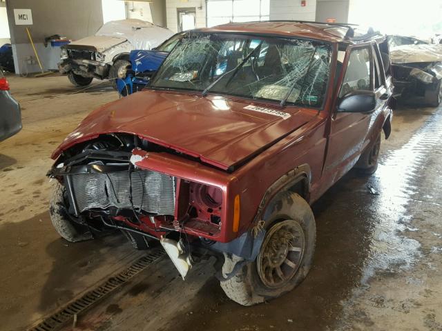 1J4FF68S6XL526492 - 1999 JEEP CHEROKEE S RED photo 2