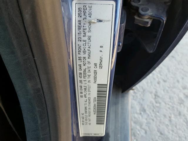 WAUED28D9WA172234 - 1998 AUDI A4 2.8 QUA BLUE photo 10