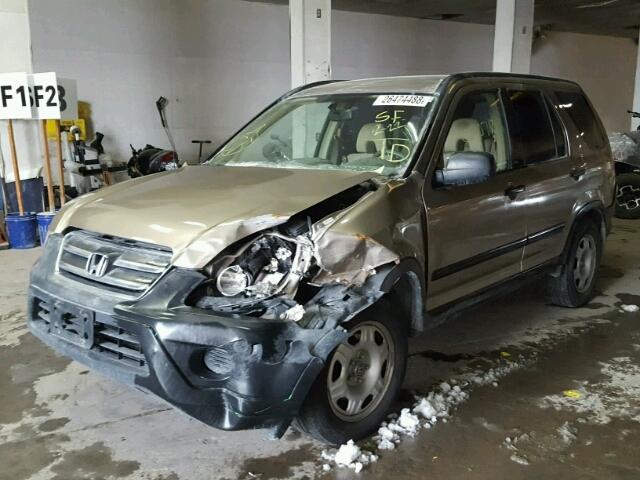 JHLRD78545C057816 - 2005 HONDA CR-V LX GOLD photo 2