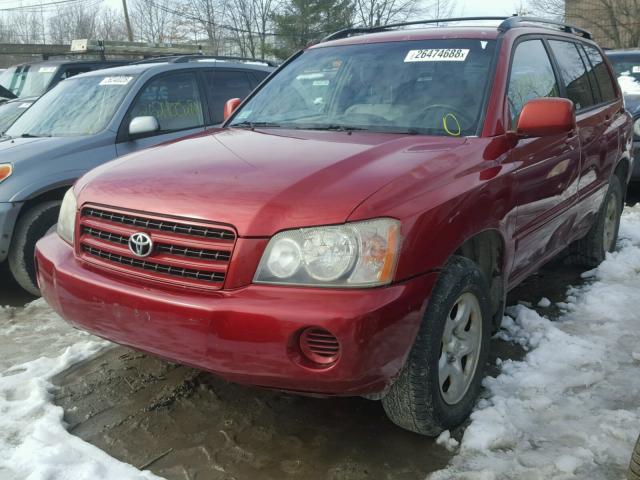 JTEHD21A420017585 - 2002 TOYOTA HIGHLANDER RED photo 2