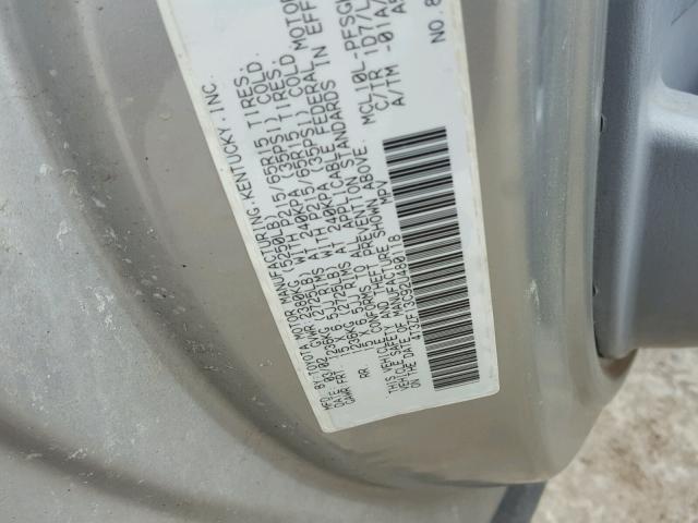 4T3ZF13C92U480118 - 2002 TOYOTA SIENNA LE GRAY photo 10