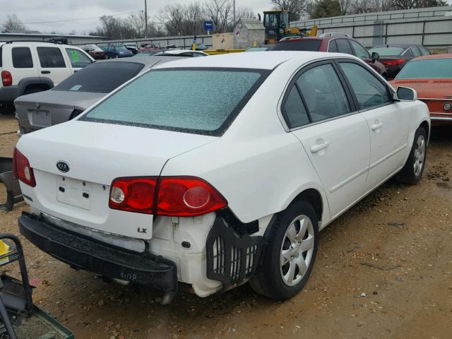 KNAGE123885172172 - 2008 KIA OPTIMA LX WHITE photo 4