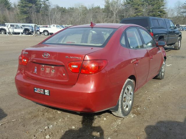 KMHDU46D99U750926 - 2009 HYUNDAI ELANTRA GL RED photo 4