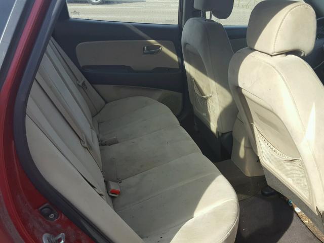 KMHDU46D99U750926 - 2009 HYUNDAI ELANTRA GL RED photo 6