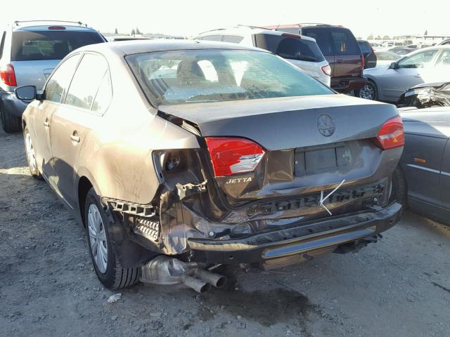 3VW2K7AJ1BM377940 - 2011 VOLKSWAGEN JETTA BASE ყავისფერი ფოტო 3