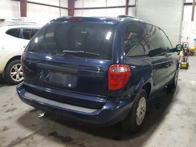 1D4GP25R26B634231 - 2006 DODGE CARAVAN SE BLUE photo 4