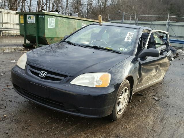 1HGEM22582L059203 - 2002 HONDA CIVIC LX BLACK photo 2