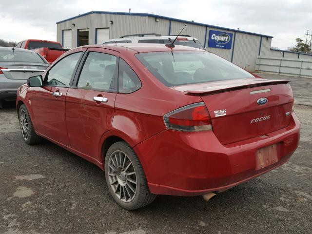 1FAHP3GN7AW209726 - 2010 FORD FOCUS SES RED photo 3
