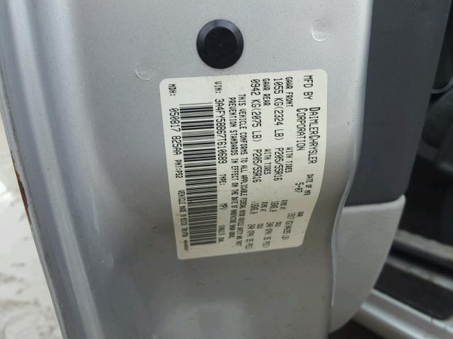 3A4FY58B67T610689 - 2007 CHRYSLER PT CRUISER SILVER photo 10