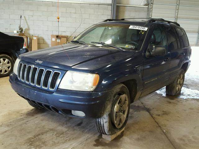 1J4GW58N61C510468 - 2001 JEEP GRAND CHER BLUE photo 2