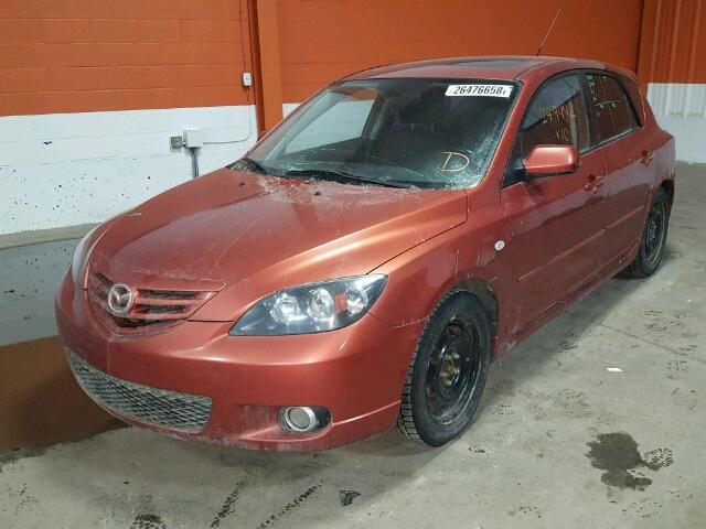 JM1BK143451316354 - 2005 MAZDA 3 HATCHBAC ORANGE photo 2