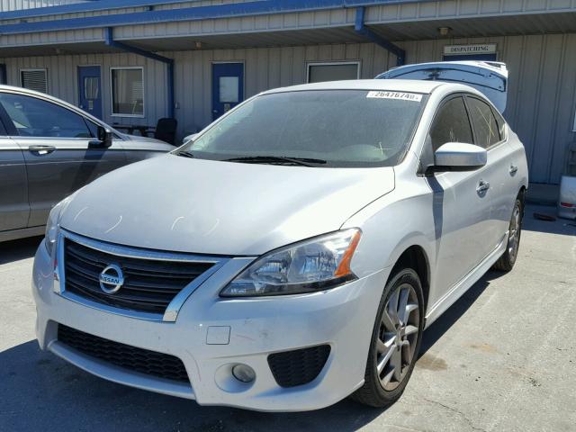 3N1AB7APXEY258335 - 2014 NISSAN SENTRA S SILVER photo 2