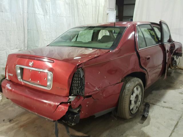 1G6KD54Y14U132261 - 2004 CADILLAC DEVILLE RED photo 4