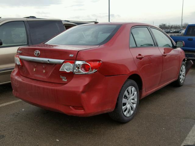 2T1BU4EE9CC801156 - 2012 TOYOTA COROLLA BA RED photo 4