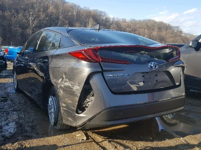 JTDKARFP0H3038160 - 2017 TOYOTA PRIUS PRIM ნაცრისფერი ფოტო 3