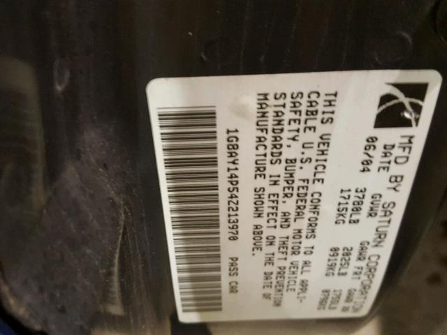 1G8AY14P54Z213970 - 2004 SATURN ION REDLIN BLUE photo 10