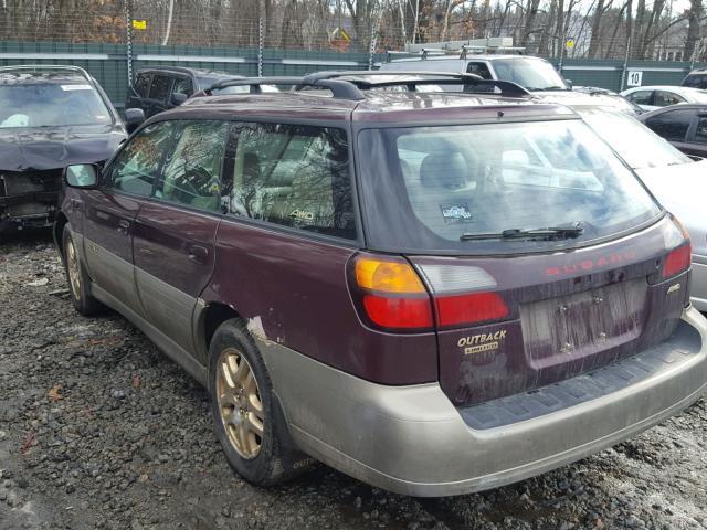 4S3BH686X17605617 - 2001 SUBARU LEGACY OUT RED photo 3