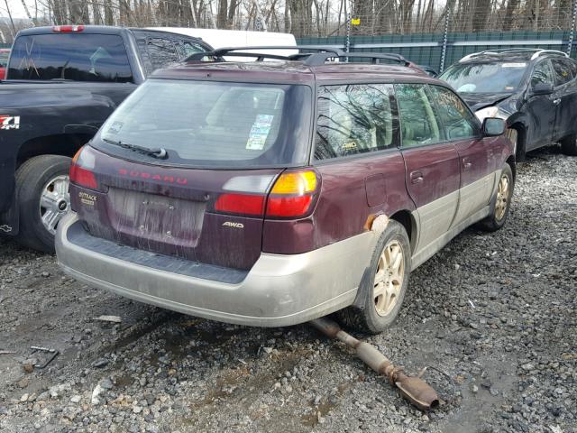 4S3BH686X17605617 - 2001 SUBARU LEGACY OUT RED photo 4