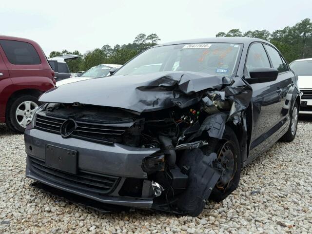 3VW1K7AJ1BM387475 - 2011 VOLKSWAGEN JETTA BASE GRAY photo 2