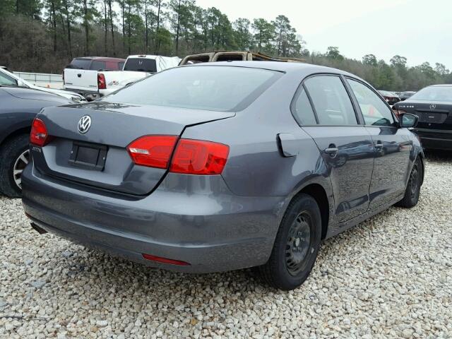 3VW1K7AJ1BM387475 - 2011 VOLKSWAGEN JETTA BASE GRAY photo 4