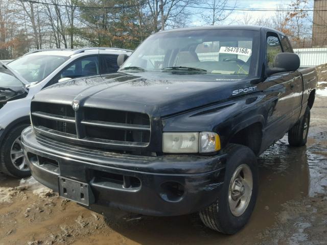 1B7HF13Z3XJ582665 - 1999 DODGE RAM 1500 BLACK photo 2