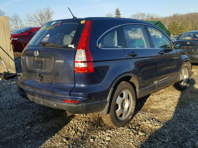 5J6RE4H39AL035564 - 2010 HONDA CR-V LX BLUE photo 4