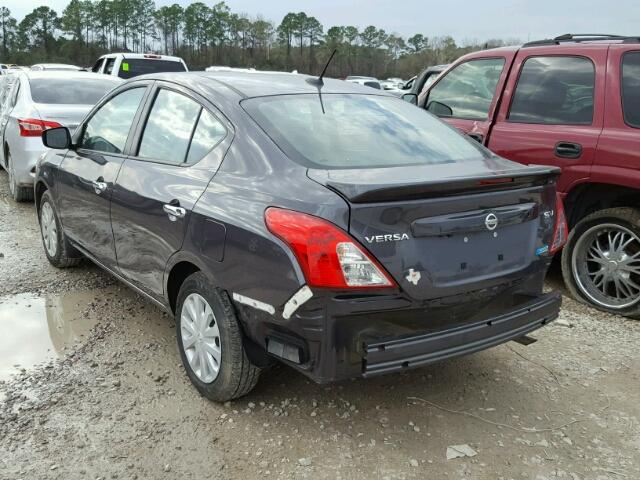 3N1CN7AP4FL906301 - 2015 NISSAN VERSA S GRAY photo 3