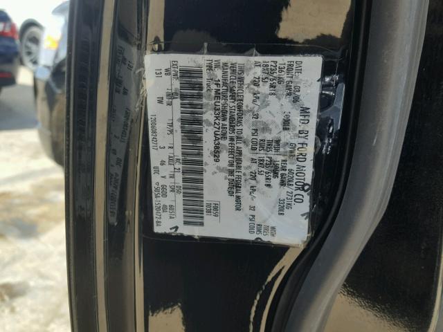 1FMEU33K27UA38529 - 2007 FORD EXPLORER S BLACK photo 10