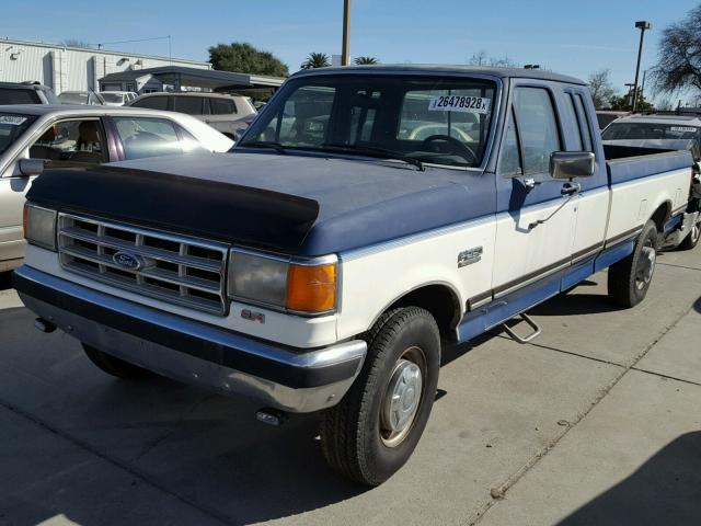 1FTHX25H8KKA35661 - 1989 FORD F250 BLUE photo 2