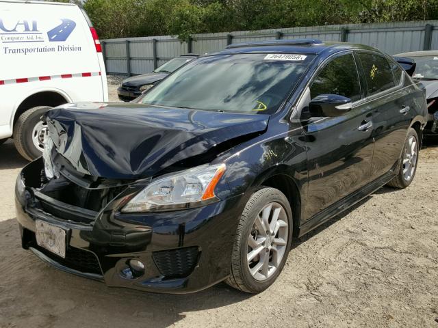 3N1AB7AP0FY338261 - 2015 NISSAN SENTRA S BLACK photo 2